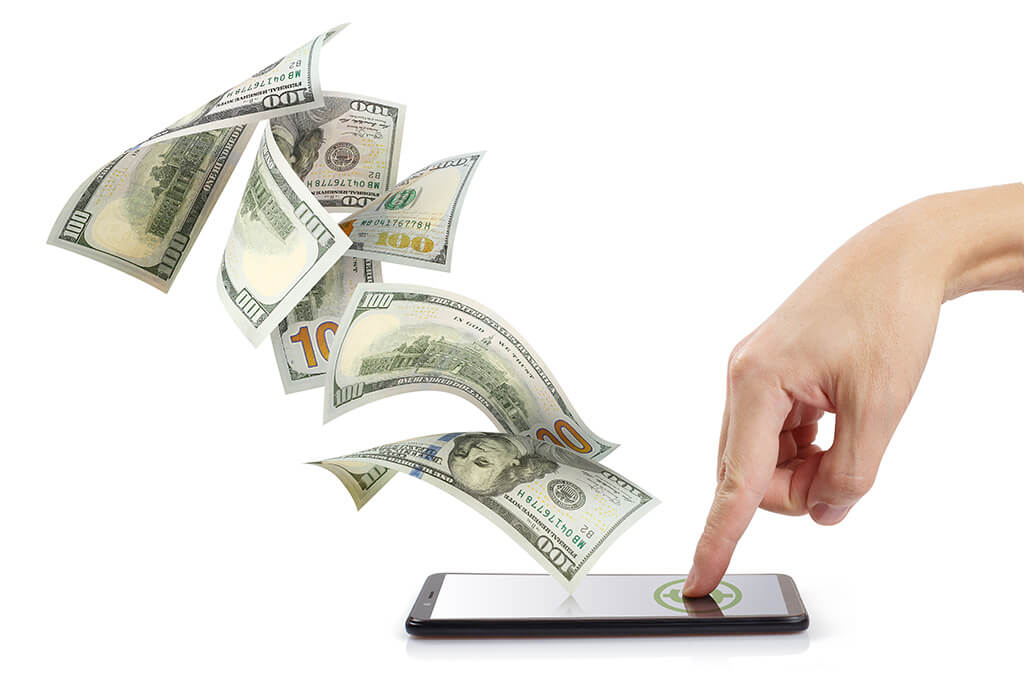 mobile money transfer isolated on white background mobile money transfer isolated on white background