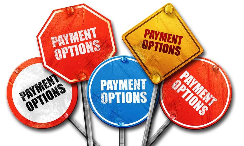 payment options 3d rendering street signs