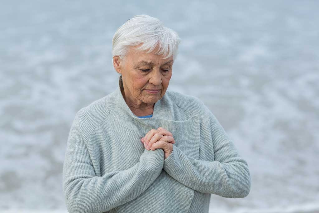senior woman doing meditation