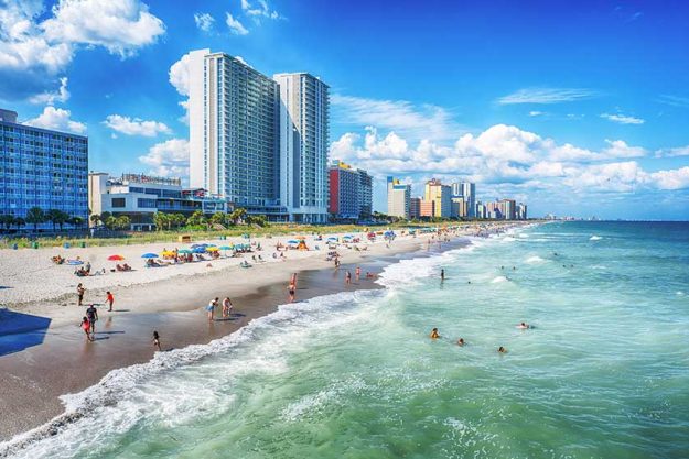 myrtle beach looking north from pier