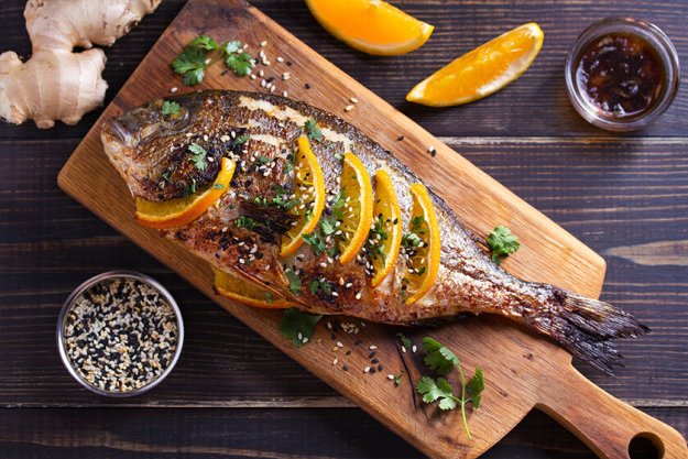 orange ginger sea bream fish
