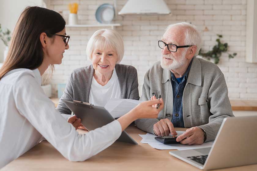 successful deal lawyer financial adviser helping consulting showing contract mortgage loan credit business startup