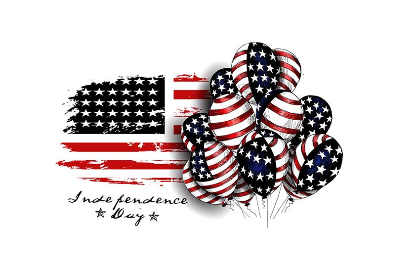 usa grunge flag with balloons for 4th july usa grunge flag with balloons for 4th july