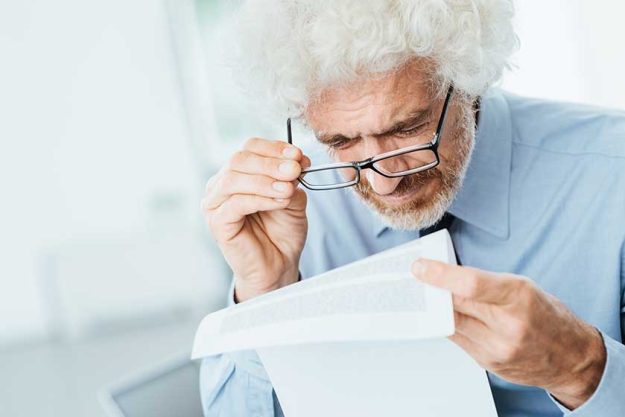 office worker having eyesight problems