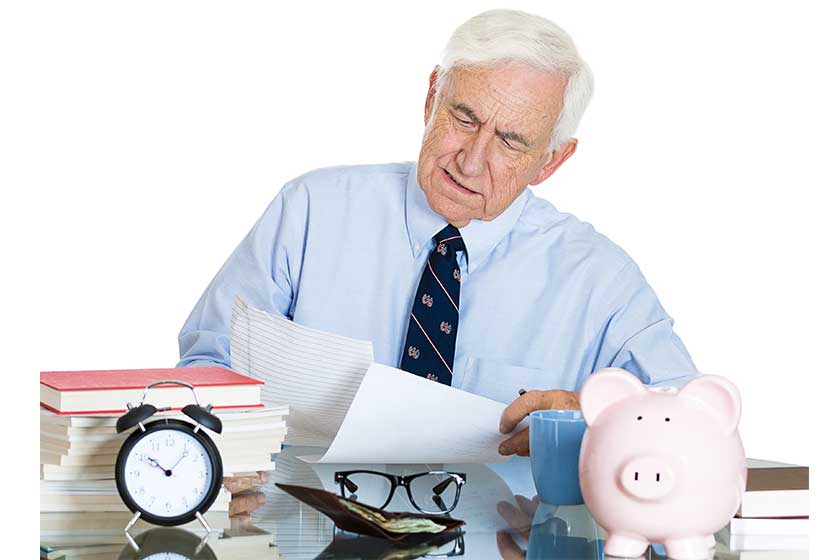 senior accountant old male manager working in office
