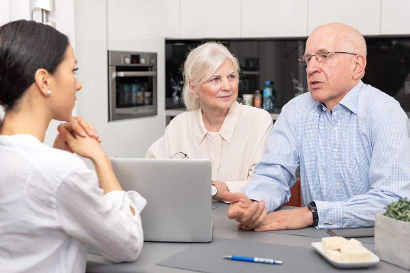 senior couple planning their investments senior couple planning their investments