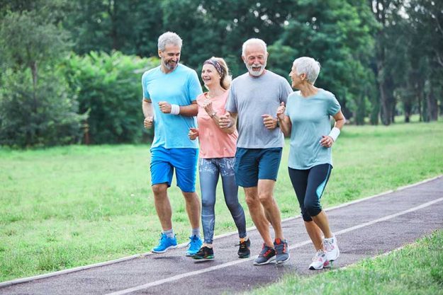 outdoor senior fitness woman man lifestyle active sport exercise