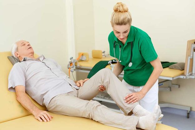 senior man on a physiotherapy session