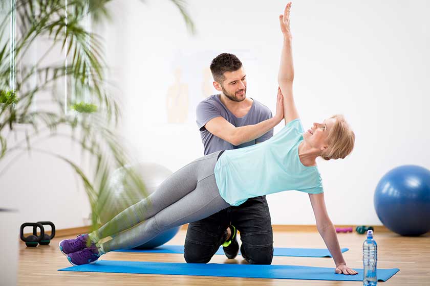 middle age woman exercising