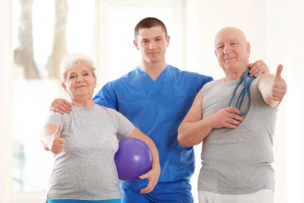 physiotherapist with elderly patients physiotherapist with elderly patients