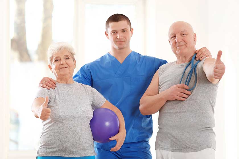 physiotherapist with elderly patients physiotherapist with elderly patients