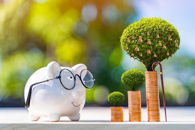 saving money for retirement and planning in the future concept