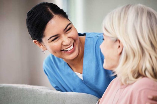 shot female nurse smiling