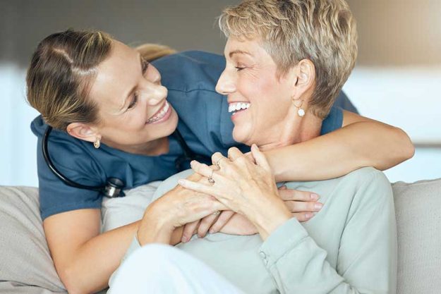 two happy smiling women two happy smiling women