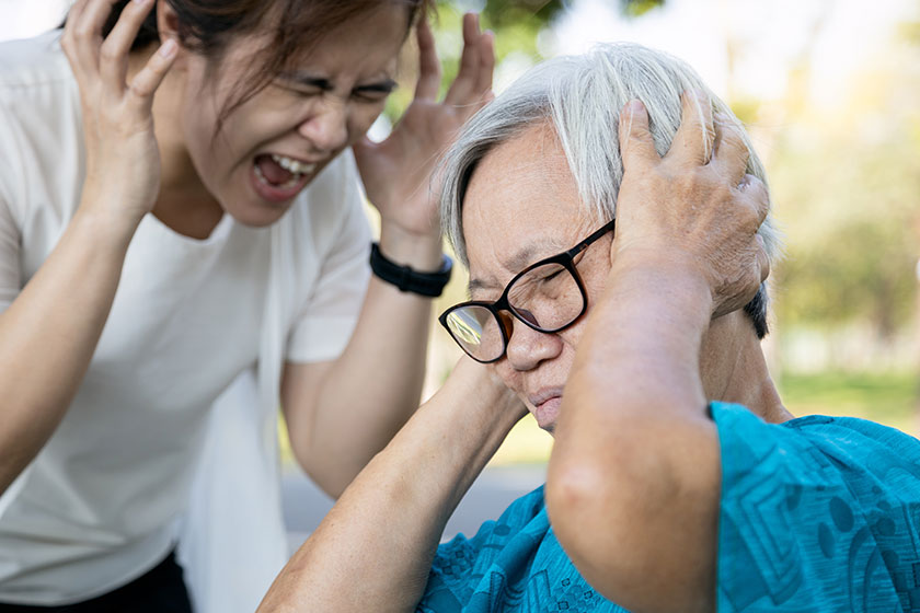 angry asian daughter shouting scolding angry asian daughter shouting scolding