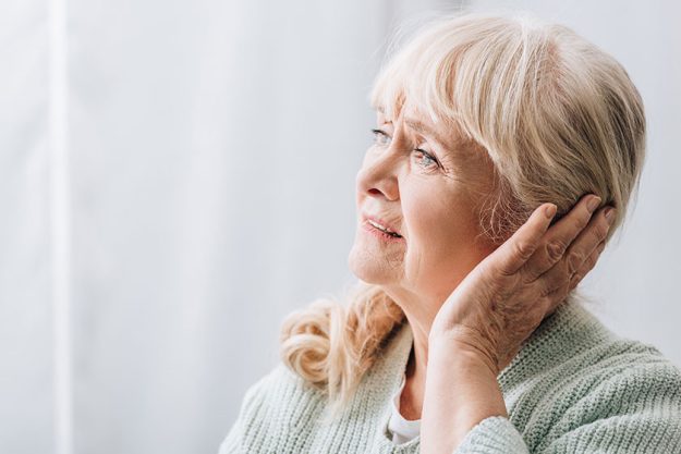 female pensioner blonde hair