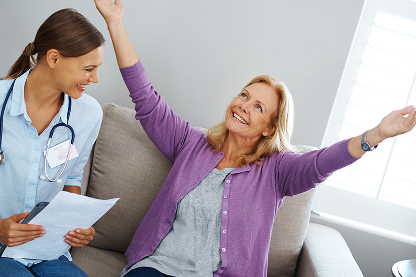 free woman pleased feedback nurse