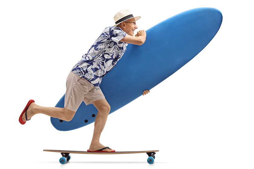 full length profile shot elderly