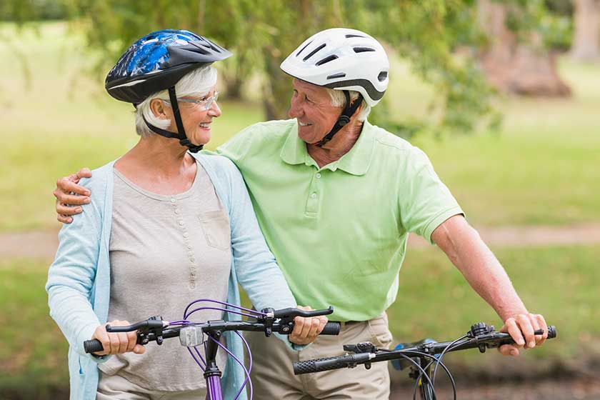 happy senior couple on their
