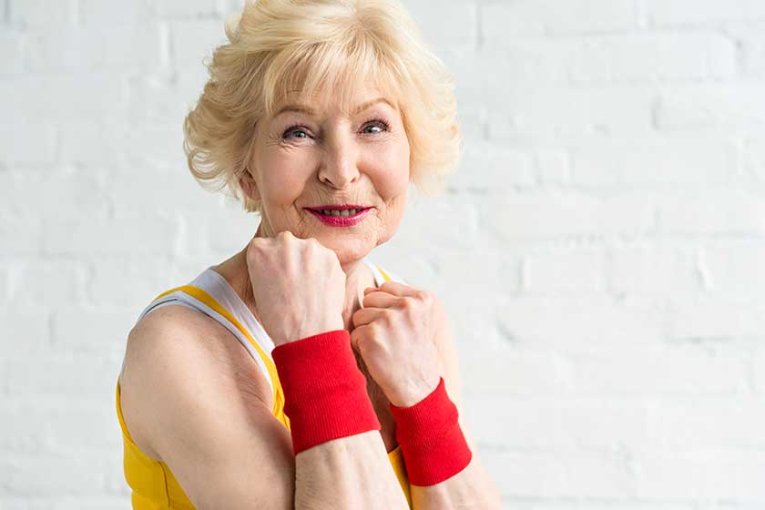 portrait beautiful sporty senior woman