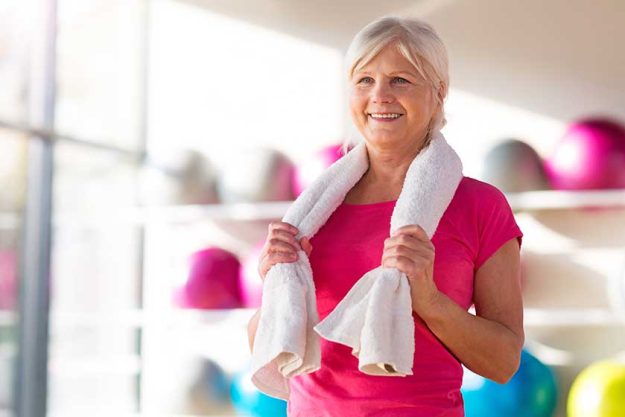senior woman at the gym