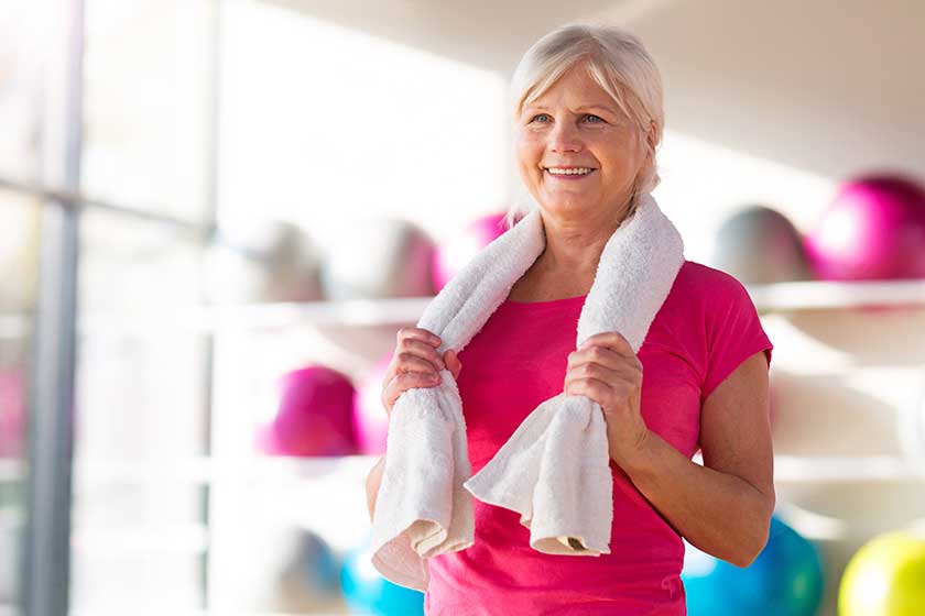 senior woman at the gym