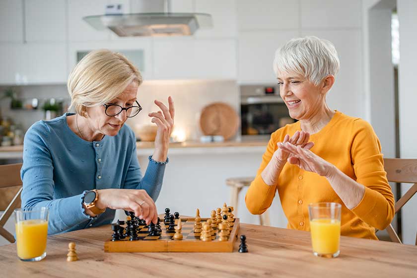 two senior mature women caucasian