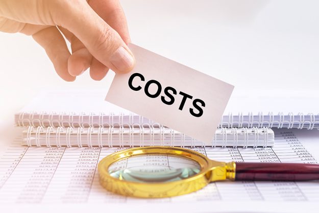costs word inscription concept business