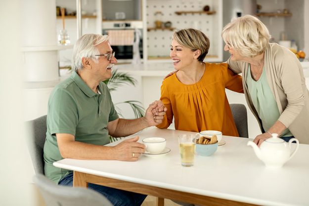 happy mature couple communicating adult