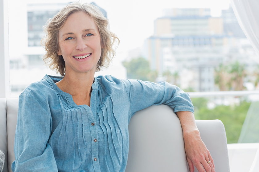 happy woman relaxing