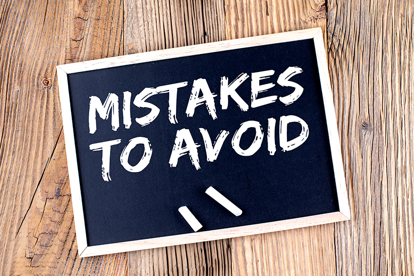 mistakes avoid text chalkboard wooden