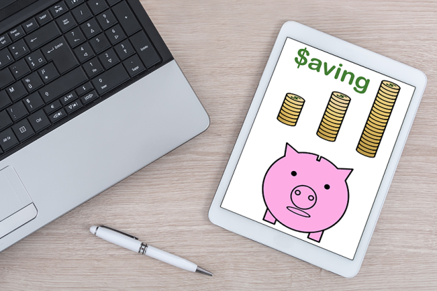 saving concept on a digital tablet