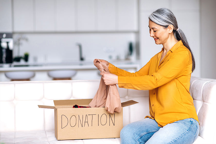 donation woman help support box social