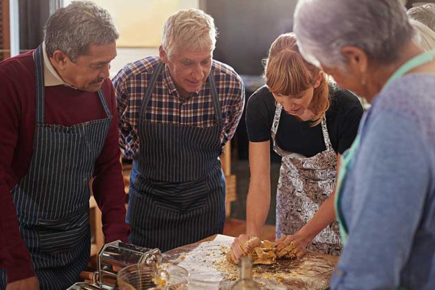 showing them how make meals