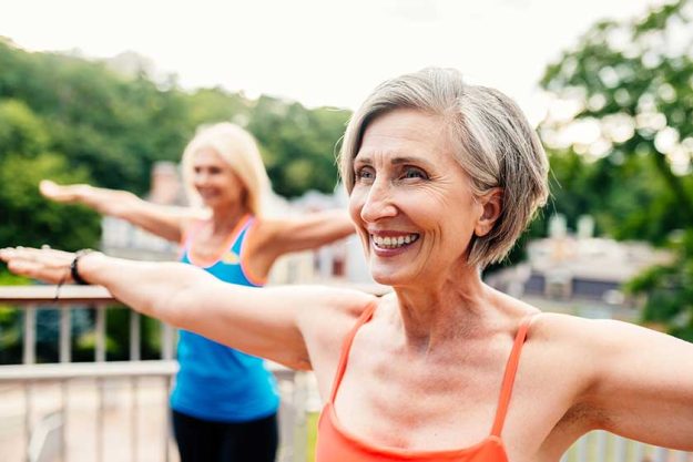 group beautiful sportive senior women training outdoors mature adults old group beautiful sportive senior women training outdoors mature adults old