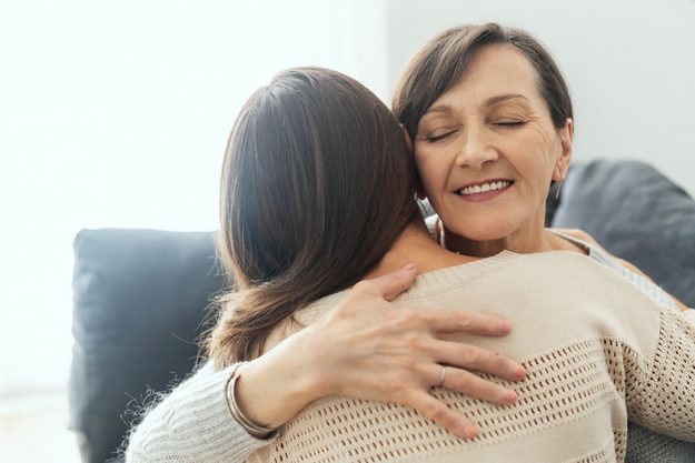 senior mother and grown daughter spends time together senior mother and grown daughter spends time together
