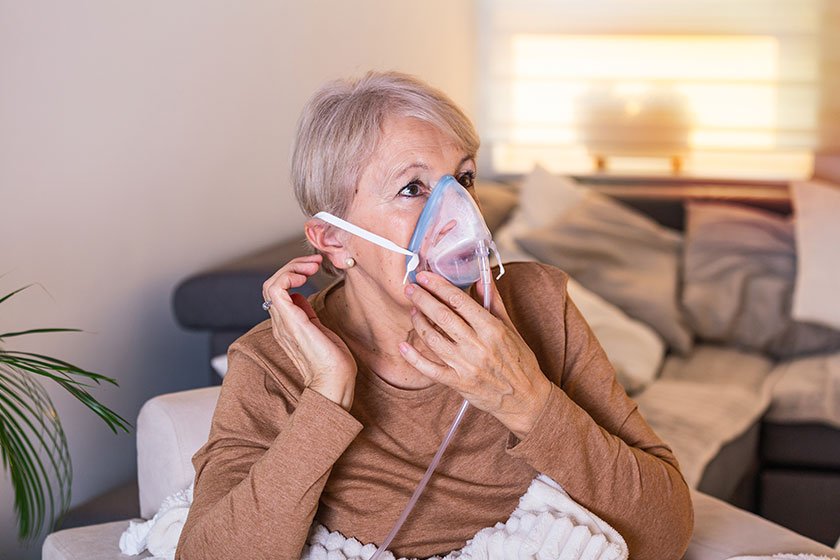 sick elderly woman making inhalation medicine best medicine ill senior