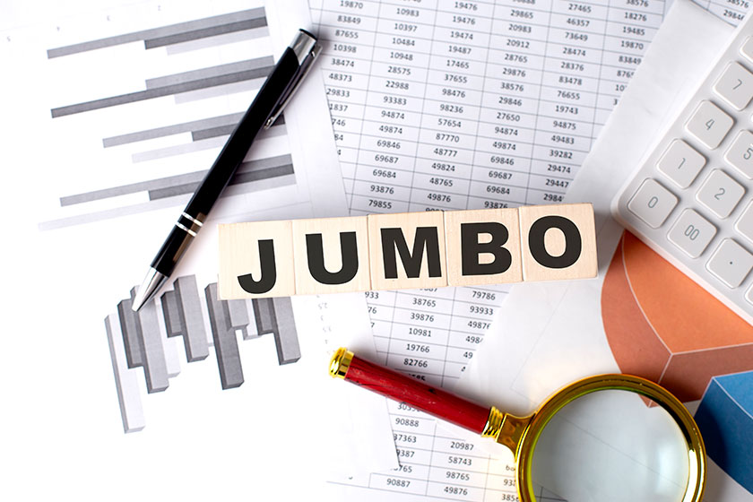 jumbo text wooden block graph background pen magnifier