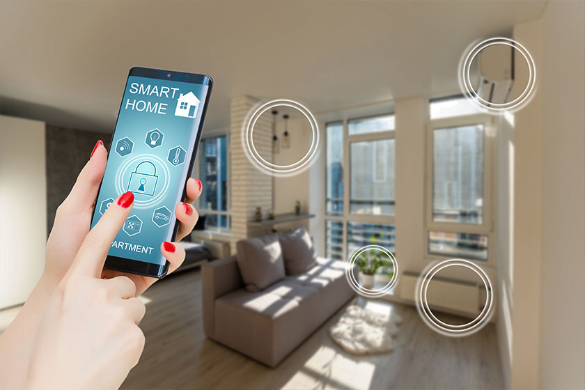 controlling home heating temperature smart home close phone