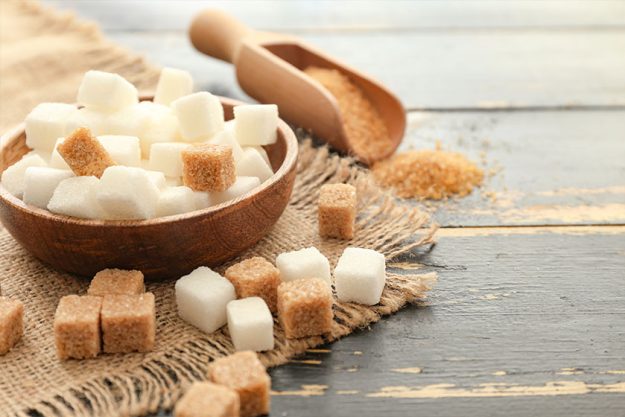 different sugar dark wooden background different sugar dark wooden background