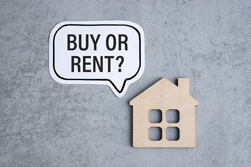 notepad with buy or rent message