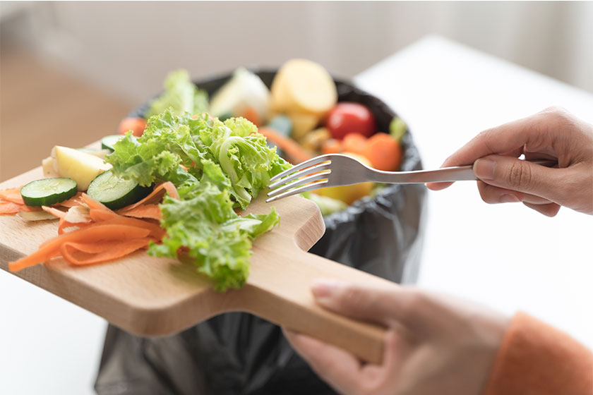 people put bio trash food waste domestic homes compost bins