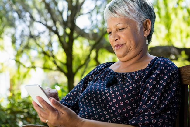 senior woman using mobile phone