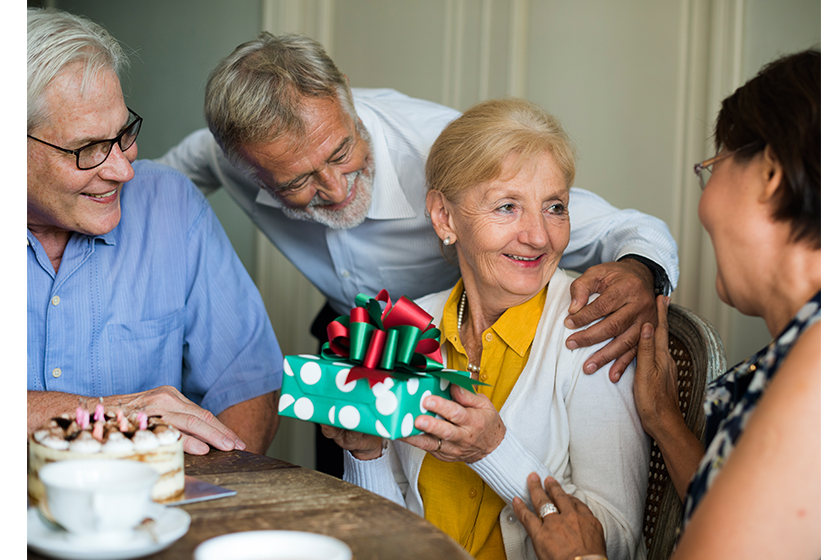 senior people celebrate birthday
