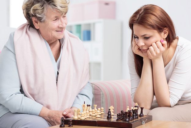 grandmother granddaughter thinking chess riddle solution escape room