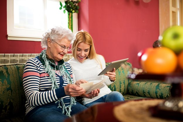 quality time spent grandmother two generation compare old new photos