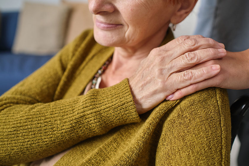 senior woman feeling the support