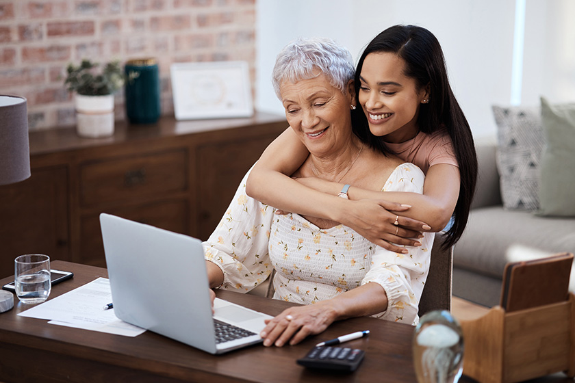 well planned retirement ensures sweet return young woman using laptop