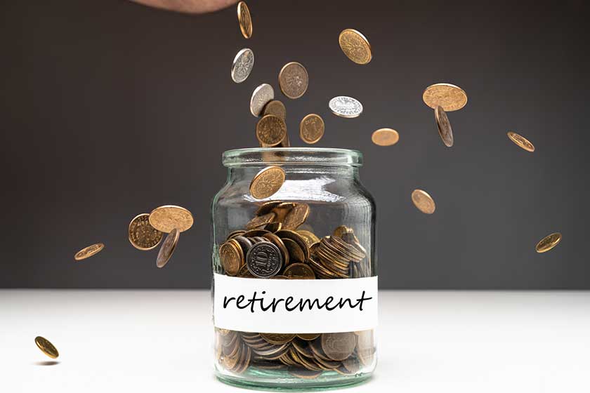 coins jar retirement text white label money falling sky savings coins jar retirement text white label money falling sky savings