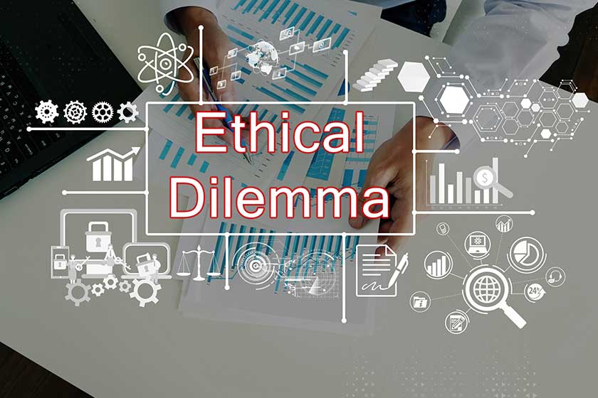 financial concept ethical dilemma inscription page financial concept ethical dilemma inscription page